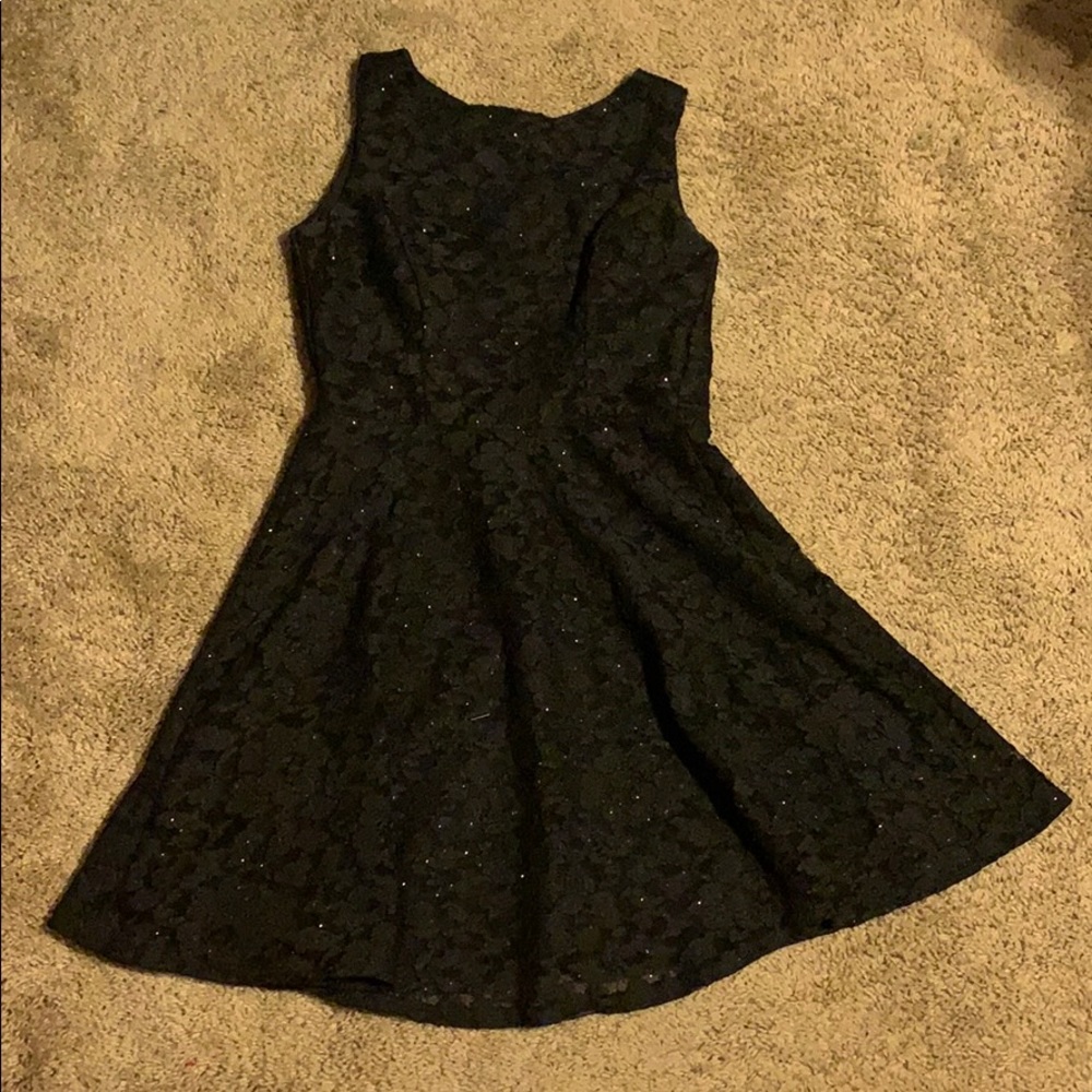 Sparkly Black Skater Dress